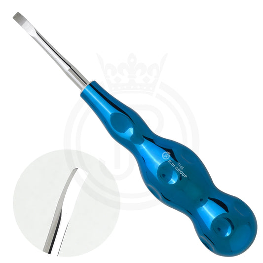 Dental Flat Elevator Titanium Blue