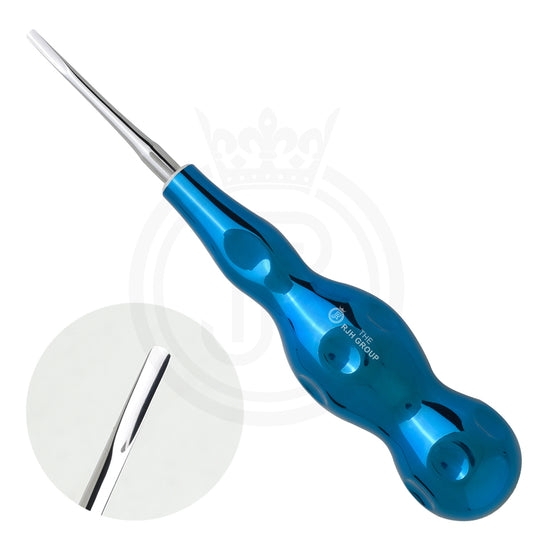 Dental Flat Elevator Titanium Blue Round
